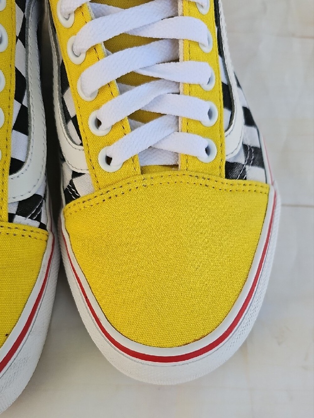 Vans Womens Checkerboard Low Top Sneakers - Yellow/Black/White - Picture 4 of 13